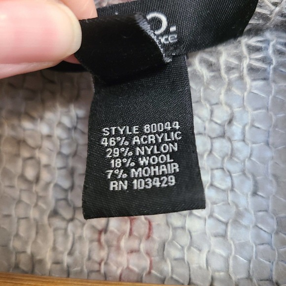 intro Casual Elegance Wool Mohair Open Front Loose Knit Cardigan Plus Size 1X - Picture 4 of 9